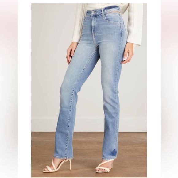 Jonathan Simkhai Amelia High Rise Straight Jean in Vintage Melrose - Picture 4 of 12